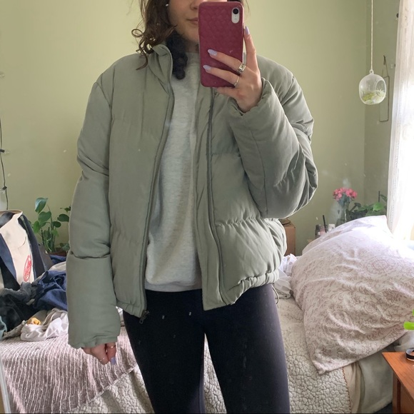 UO: NATIVE YOUTH SAGE GREEN PUFFER - Picture 3 of 6
